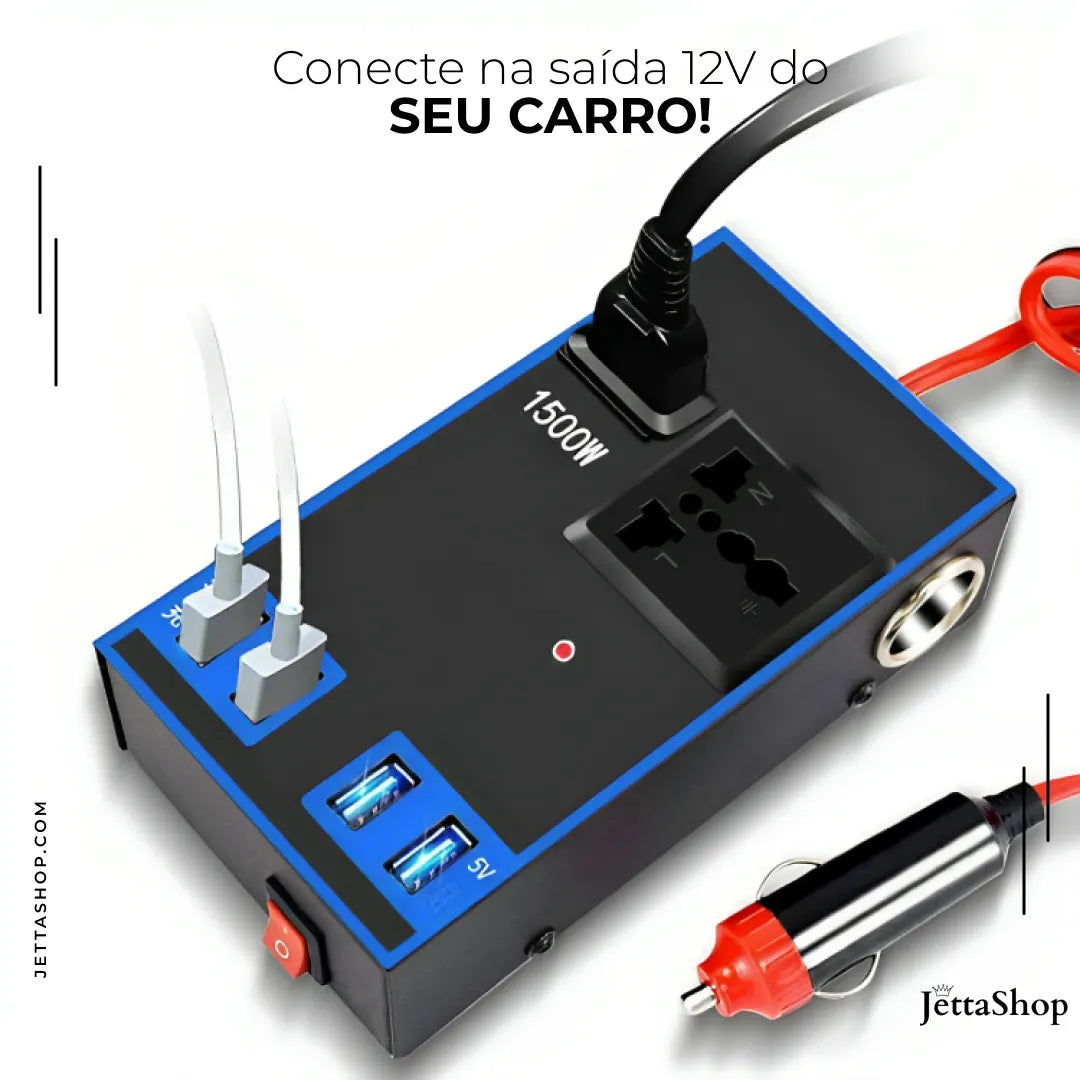Inversor de Potência para Acendedor de Cigarro Automotivo Multiuso | Jetta ChargeInverter™