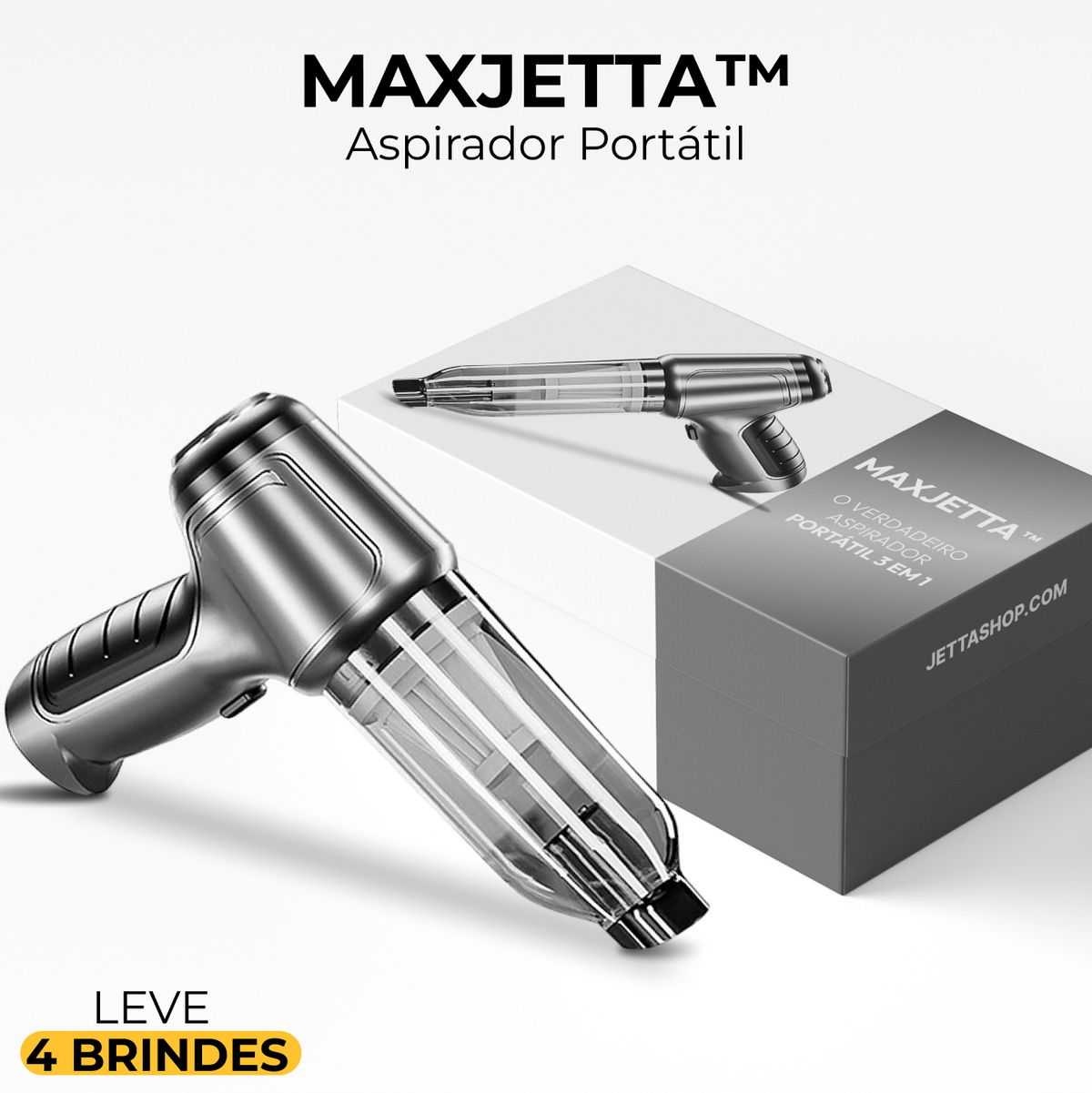 Aspirador Portátil MaxJetta™️ + 4 ACESSÓRIOS EXCLUSIVOS - {BRINDE EXCLUSIVO + FRETE GRÁTIS ATÉ 23:59}
